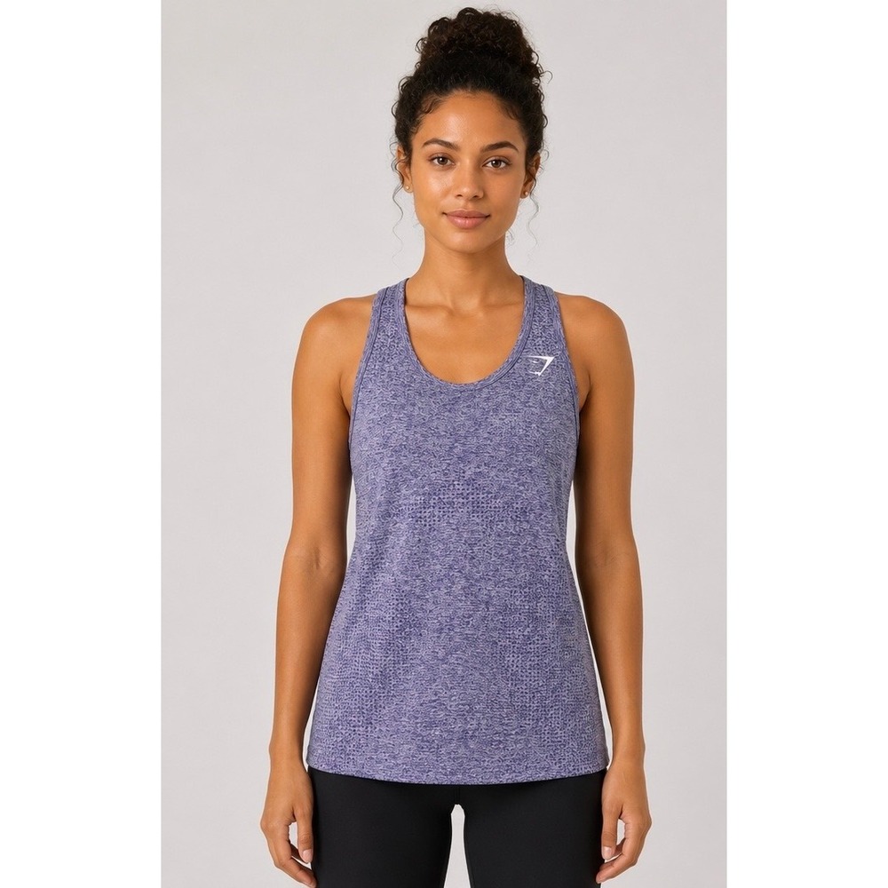 Gymshark Vital Seamless Racerback Tank Top Purple Marl Womens Small Activewear